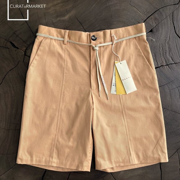 Marni Other - Marni - EU48 Embroidered Crease Pleat Logo Drawstring Shorts SS23